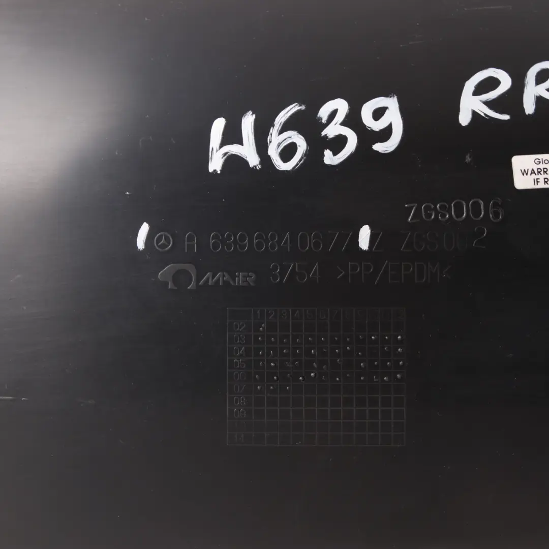 Mercedes Vito W639 Nadkole Tylne Prawe Osłona Nadkola - SKU A6396840677 - Numer Części A6396840677