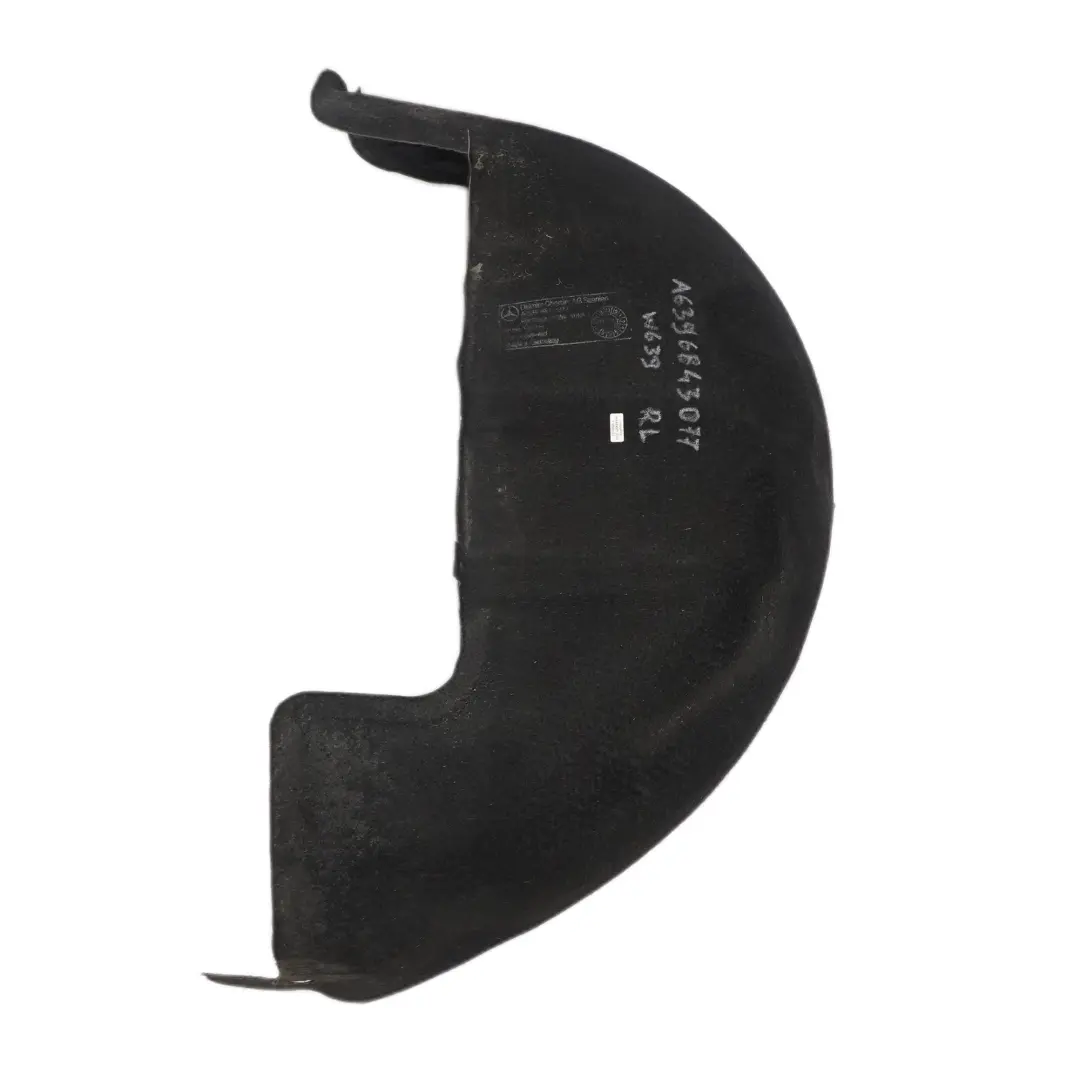 Tapa embellecedora del paso De rueda trasero izquierdo Mercedes W639 para con número de pieza A6396843077 Tapa embellecedora del paso De rueda trasero izquierdo Mercedes W639 - SKU A6396843077 - Número de pieza A6396843077