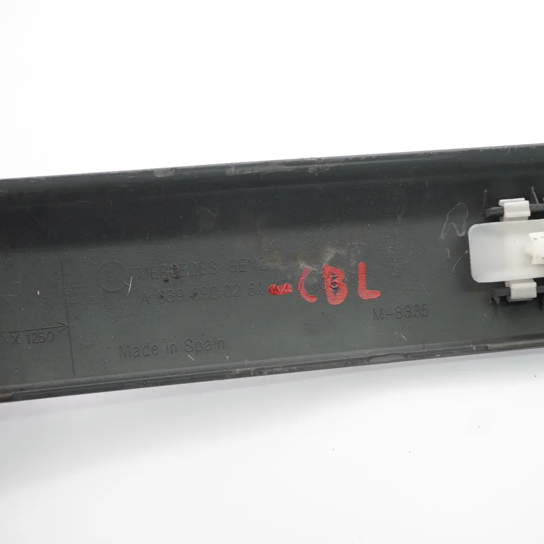 Mercedes W639 Door Moulding Strip Cover Front Left N/S Carbon Black - 040 - SKU A6396900262-CBL - Part number A6396900262