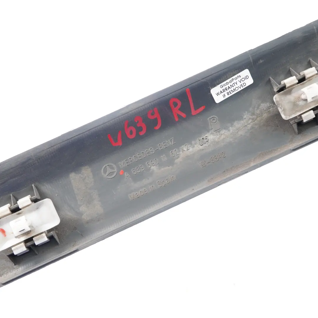 Mercedes Vito W639 Rail Trim Rear Right O/S Sliding Door Panel - SKU A6396901162 - Part number A6396901162