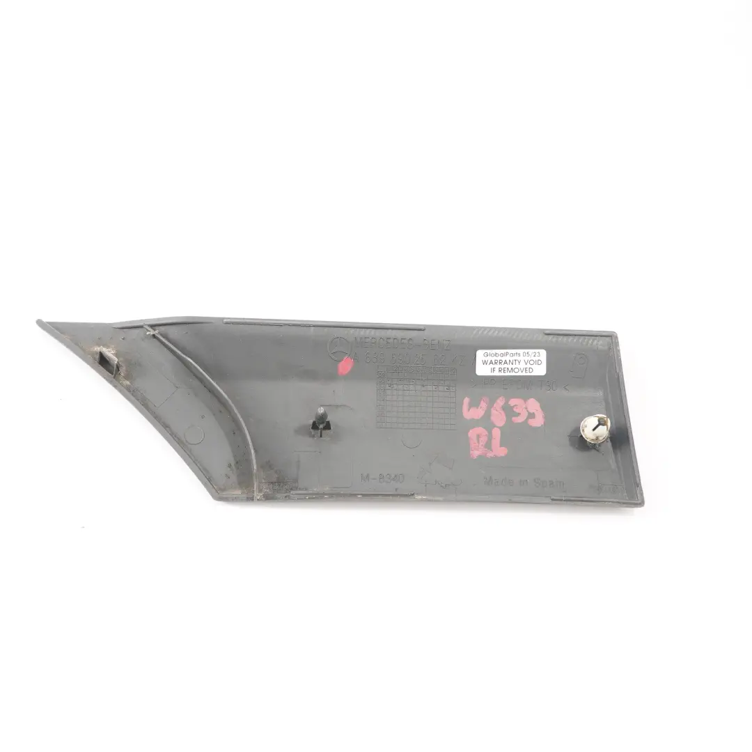 Mercedes Vito W639 Door Molding Protective Strip Left N/S Rear Black - SKU A6396902562 - Part number A6396902562