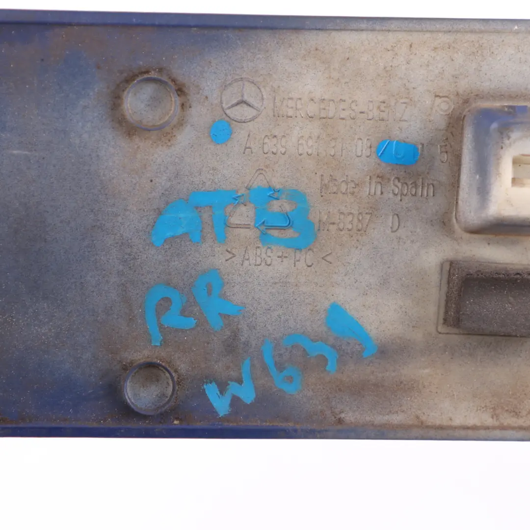 Mercedes W639 Side Sliding Door Rail Cover Rear Right O/S Trim Atlantis Blue 373 - SKU A6396913108-ATB - Part number A6396913108