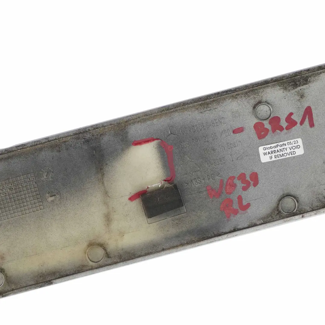 Mercedes Vito W639 Rail Trim Rear Left N/S Sliding Door Middle Panel Silver 9744 - SKU A6396913208-BRS1 - Part number A6396913208