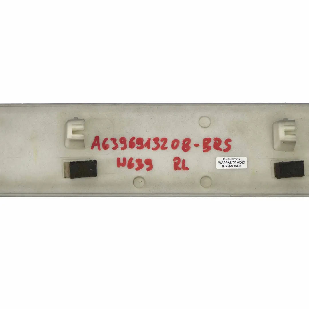Mercedes Vito W639 Rail Trim Rear Left N/S Sliding Door Middle Panel Silver - SKU A6396913208-BRS - Part number A6396913208
