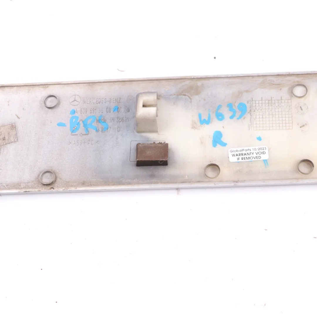 Mercedes Vito W639 Rail Trim Rear Right Sliding Door Panel Brilliant Silver 9744 - SKU A6396913508-BRS - Part number A6396913508