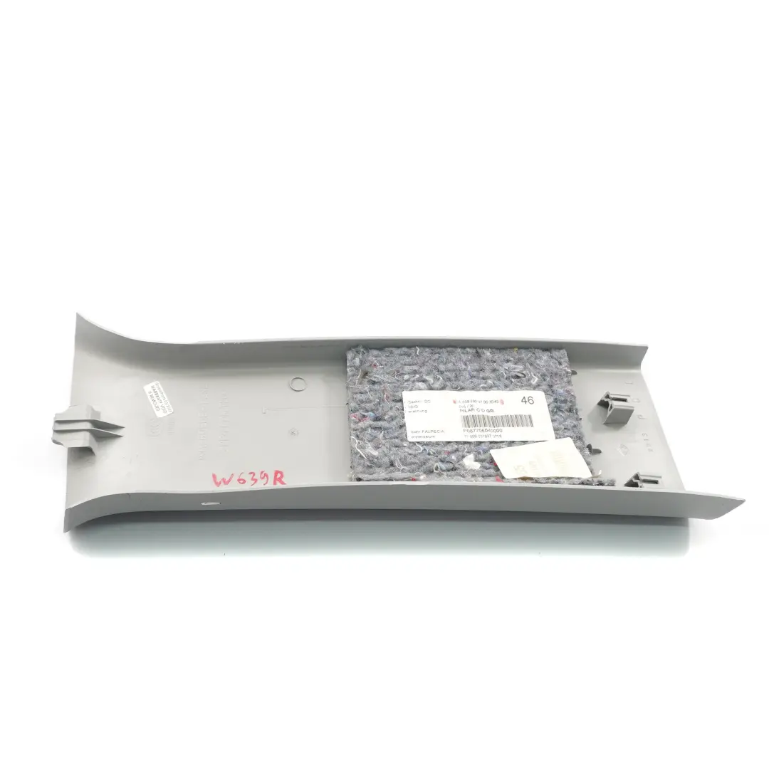  Tapiceria Interior Mercedes Vito W639 Tapa Pilar C Derecha Gris - SKU A6396923700 - Número de pieza A6396923700