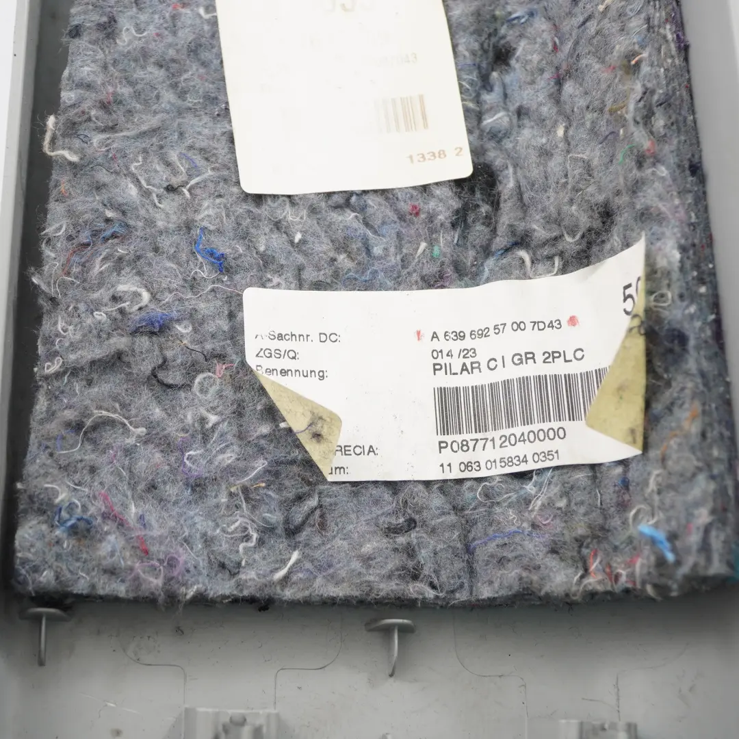 Mercedes Vito W639 Innenverkleidung C Säule Abdeckung Links Grau - SKU A6396925700 - Teilenummer A6396925700