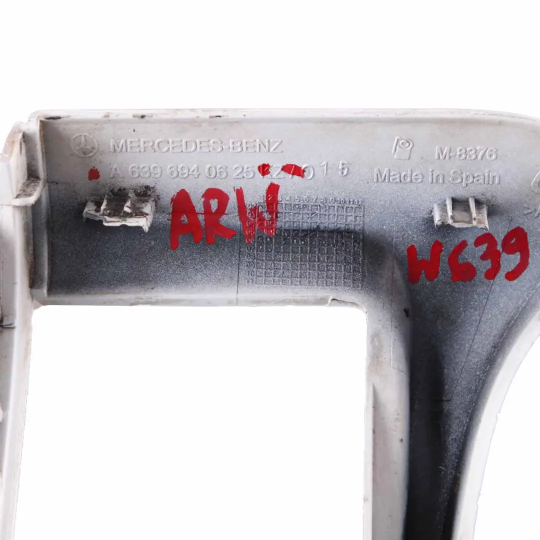 Mercedes W639 Modanatura paraurti posteriore inferiore Bianco Artico - SKU A6396940625-ARW - Numero di parte A6396940625