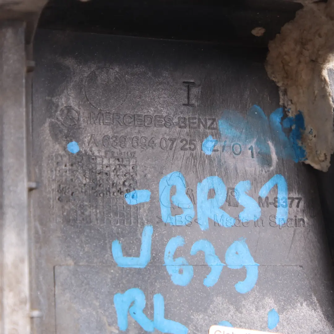 Bumper Corner Edge Left N/S Trim Brilliant Silver 9744 to Mercedes Vito W639 Rear with Part number A6396940725 Mercedes Vito W639 Rear Bumper Corner Edge Left N/S Trim Brilliant Silver 9744 - SKU A6396940725-BRS1 - Part number A6396940725