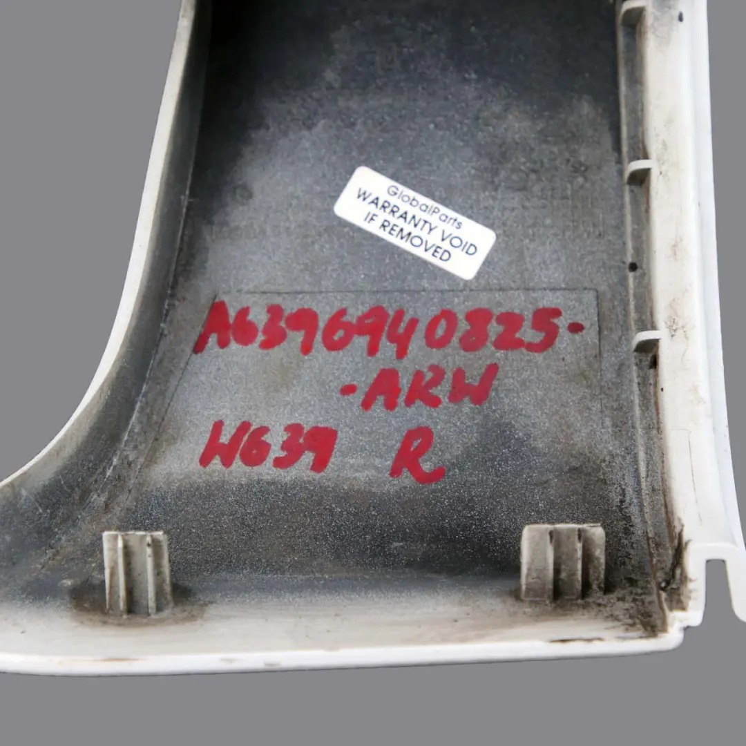 Mercedes Vito W639 Corner Edge Rear Bumper Right O/S Trim Arctic White 9147 - SKU A6396940825-ARW - Part number A6396940825