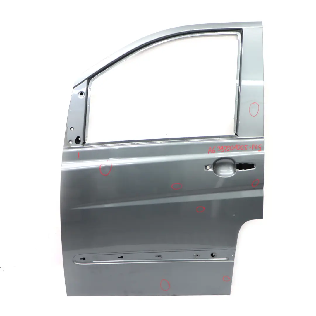 Door Front Left N/S Flint Grey Metallic - 368 to Mercedes Vito W639 with Part number A6397201005 Mercedes Vito W639 Door Front Left N/S Flint Grey Metallic - 368 - SKU A6397201005-FLG - Part number A6397201005