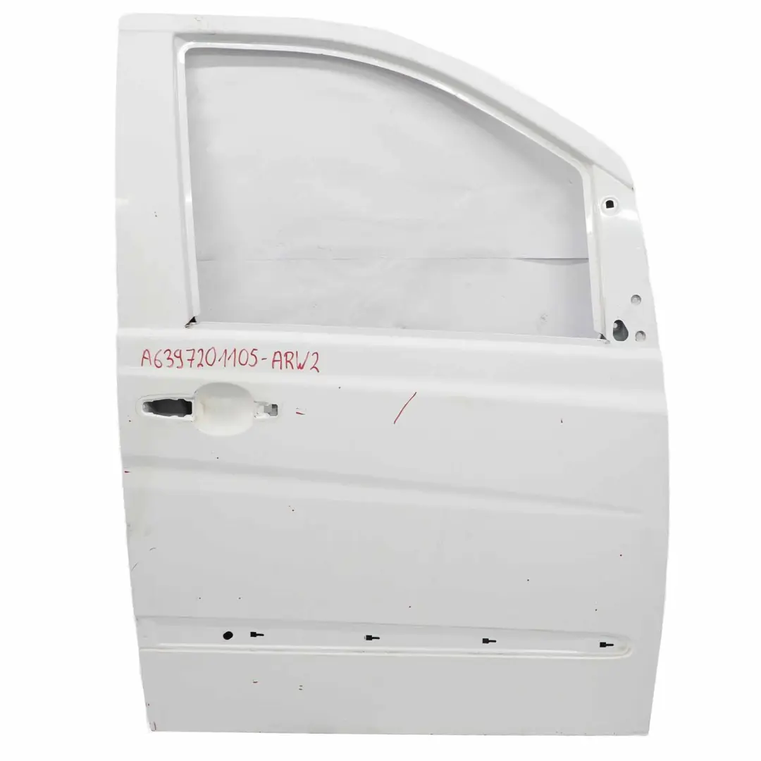 Door Front Right O/S Cover Panel Arctic White - 9174 to Mercedes Vito W639 with Part number A6397201105 Mercedes Vito W639 Door Front Right O/S Cover Panel Arctic White - 9174 - SKU A6397201105-ARW2 - Part number A6397201105