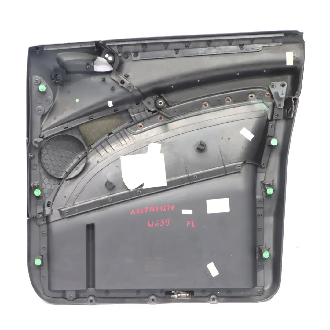 Mercedes Vito W639 Door Card Front Left N/S Trim Panel Covering Black Leather - SKU A6397271271 - Part number A6397271271