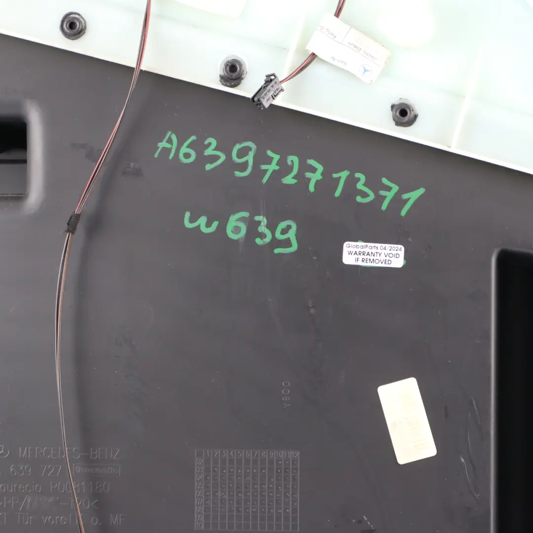 Mercedes Vito W639 Türkarte Vorne Rechts Verkleidung Verkleidung Schwarz Leder - SKU A6397271371 - Teilenummer A6397271371