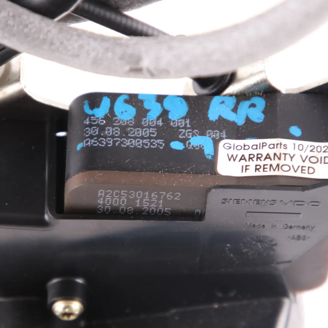 Mercedes Vito W639 Mécanisme verrouillage coulissante arrière droite - SKU A6397300535-1 - Numéro de pièce A6397300535