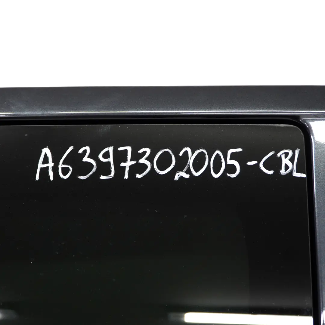 Sliding Side Door Rear Right O/S Carbon Black Metallic - 040 to Mercedes Vito W639 with Part number A6397302005 Mercedes Vito W639 Sliding Side Door Rear Right O/S Carbon Black Metallic - 040 - SKU A6397302005-CBL - Part number A6397302005