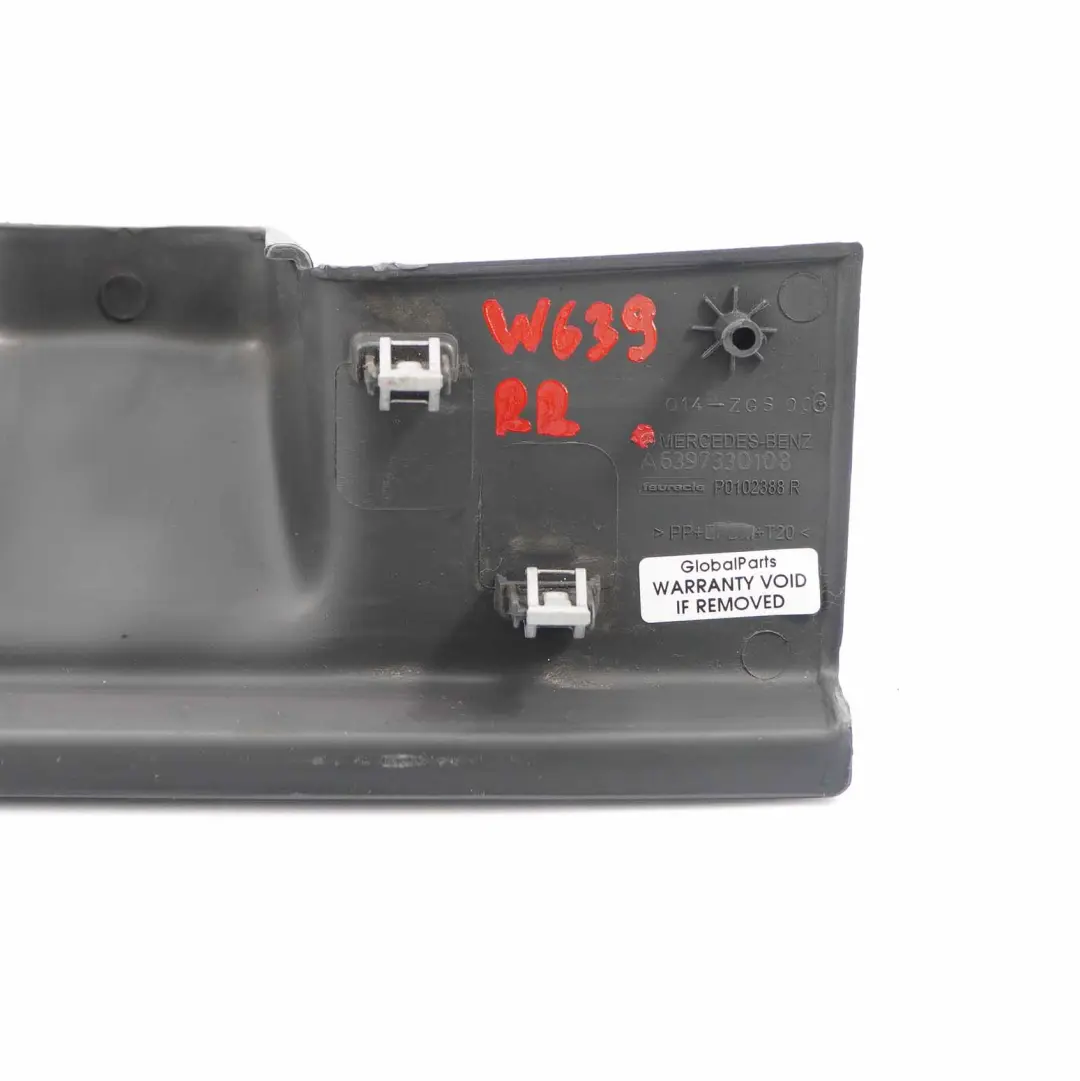 Sliding Door Cover Mercedes Vito W639 Rear Right O/S Stopper Trim to with Part number A6397330108 Sliding Door Cover Mercedes Vito W639 Rear Right O/S Stopper Trim - SKU A6397330108 - Part number A6397330108
