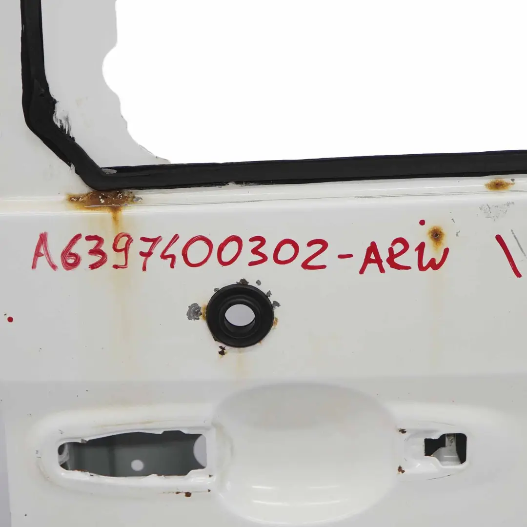 Door Right O/S Tailgate Boot Lid Arctic White - 9147 to Mercedes Vito W639 Rear with Part number A6397400302 Mercedes Vito W639 Rear Door Right O/S Tailgate Boot Lid Arctic White - 9147 - SKU A6397400302-ARW - Part number A6397400302