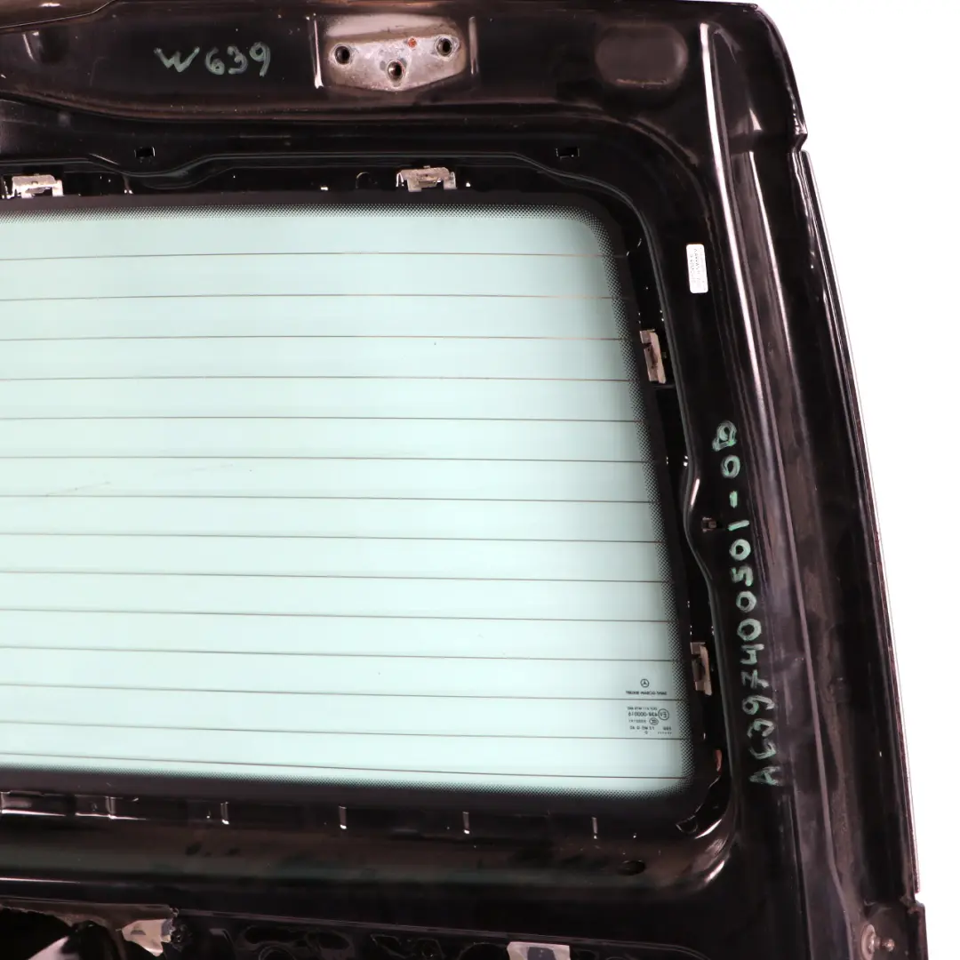 Boot Trunk Lid Obsidian Black Metallic - 197 to Mercedes Vito W639 Rear Tailgate with Part number A6397400501 Mercedes Vito W639 Rear Tailgate Boot Trunk Lid Obsidian Black Metallic - 197 - SKU A6397400501-OB - Part number A6397400501