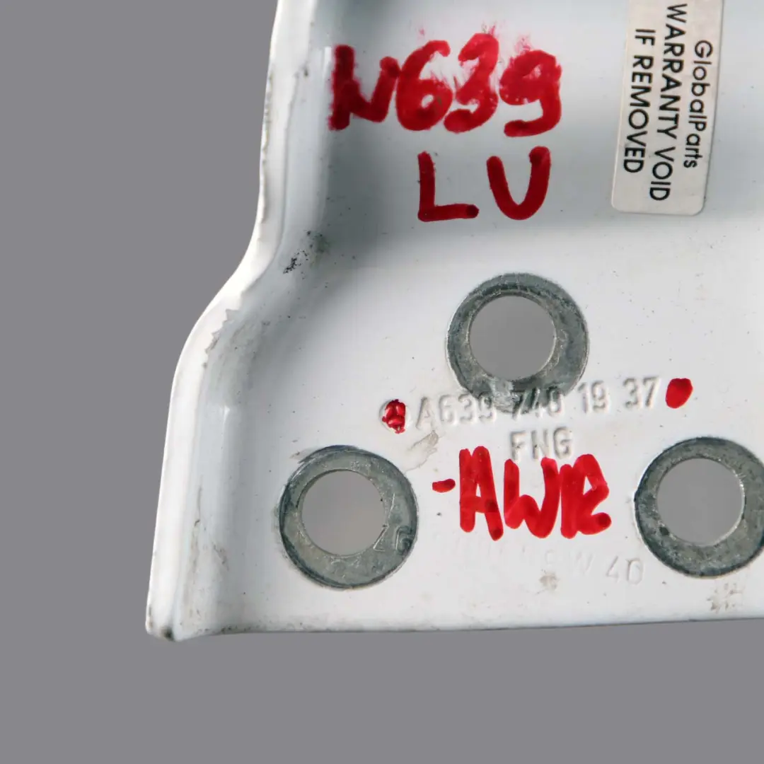 Door Hinge Left N/S Rear Trunk Upper Arctic White 9147 to Mercedes Vito W639 with Part number A6397401937 Mercedes Vito W639 Door Hinge Left N/S Rear Trunk Upper Arctic White 9147 - SKU A6397401937 - Part number A6397401937