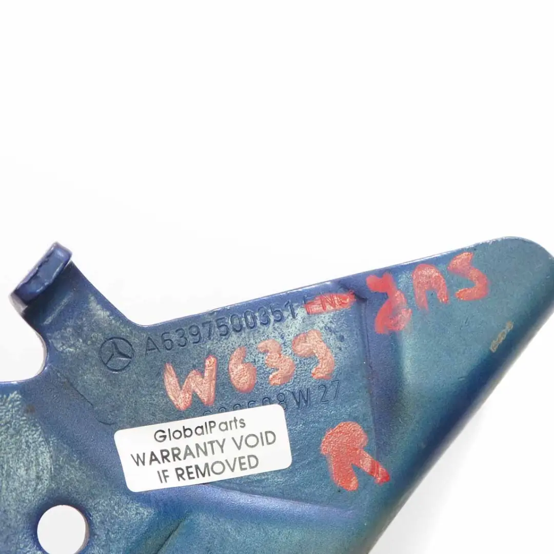 Hood Hinge Bonnet Right O/S Jaspisblau Blue - 345 to Mercedes Vito W639 with Part number A6397500351 Mercedes Vito W639 Hood Hinge Bonnet Right O/S Jaspisblau Blue - 345 - SKU A6397500351-JAS - Part number A6397500351