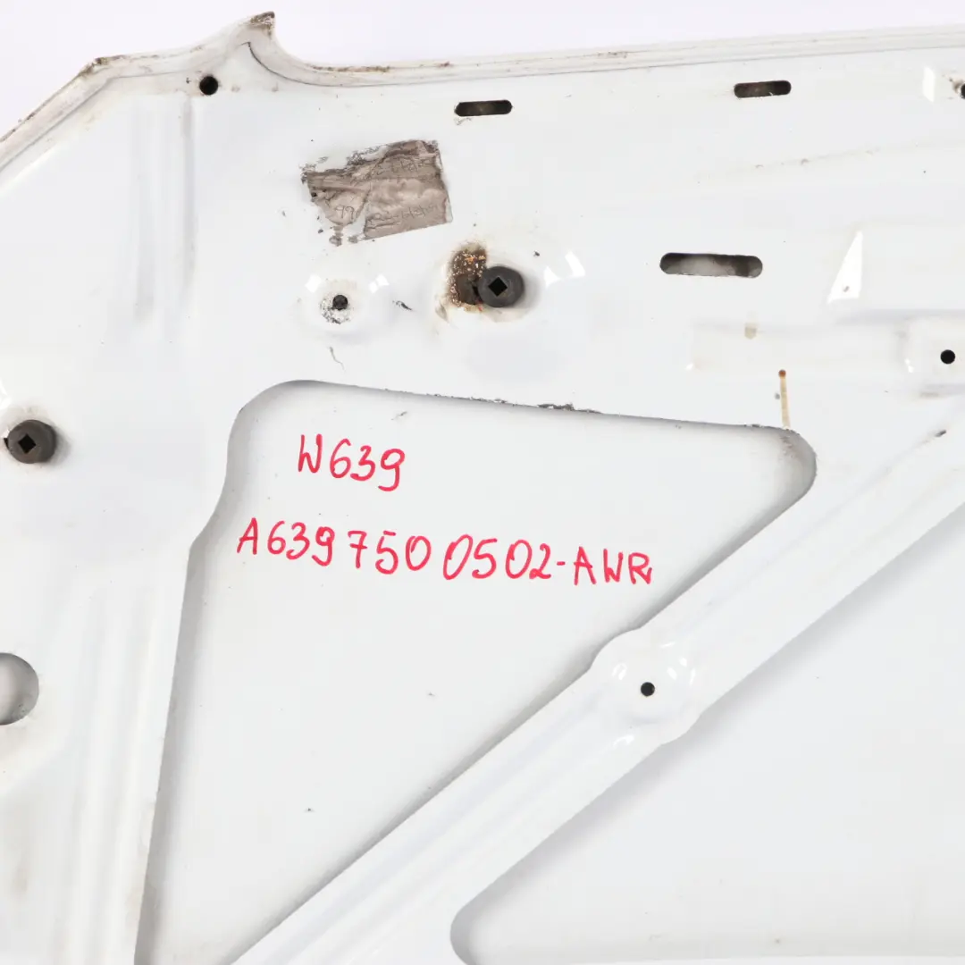 Hood Bonnet Trim Covering Panel Arctic White - 9147 to Mercedes Vito Viano W639 with Part number A6397500502 Mercedes Vito Viano W639 Hood Bonnet Trim Covering Panel Arctic White - 9147 - SKU A6397500502-ARW - Part number A6397500502
