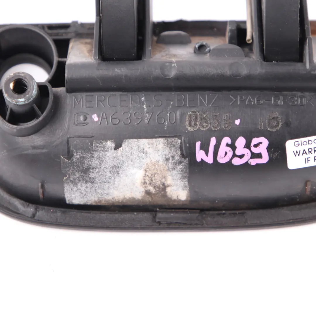Trunk Lid Grab Handle Outside Open to Mercedes Vito W639 Tailgate with Part number A6397600559 Mercedes Vito W639 Tailgate Trunk Lid Grab Handle Outside Open - SKU A6397600559 - Part number A6397600559