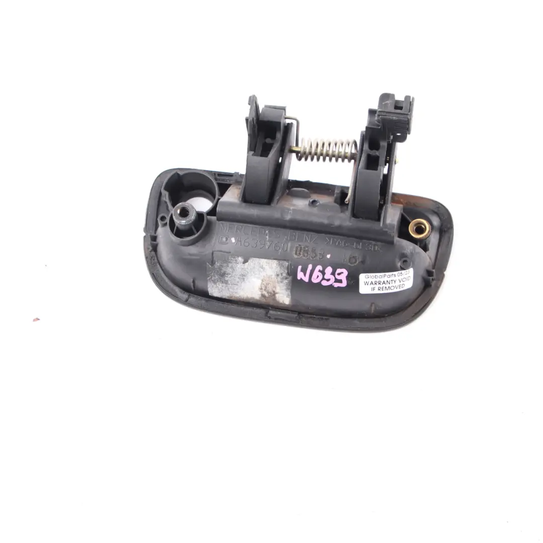 Trunk Lid Grab Handle Outside Open to Mercedes Vito W639 Tailgate with Part number A6397600559 Mercedes Vito W639 Tailgate Trunk Lid Grab Handle Outside Open - SKU A6397600559 - Part number A6397600559