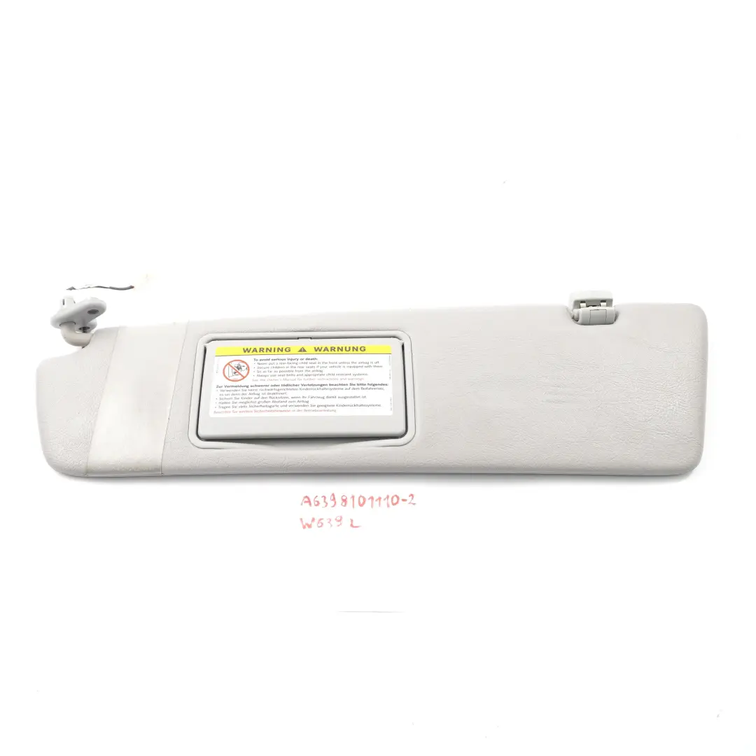 Mercedes W639 Daszek Osłona Przeciwsłoneczna Lewa - SKU A6398101110-1 - Numer Części A6398101110