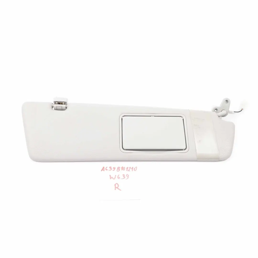 Sonnenblende Sun Cover Trim Panel rechts grau für Mercedes Vito W639 mit Teilenummer A6398101210 Mercedes Vito W639 Sonnenblende Sun Cover Trim Panel rechts grau - SKU A6398101210 - Teilenummer A6398101210