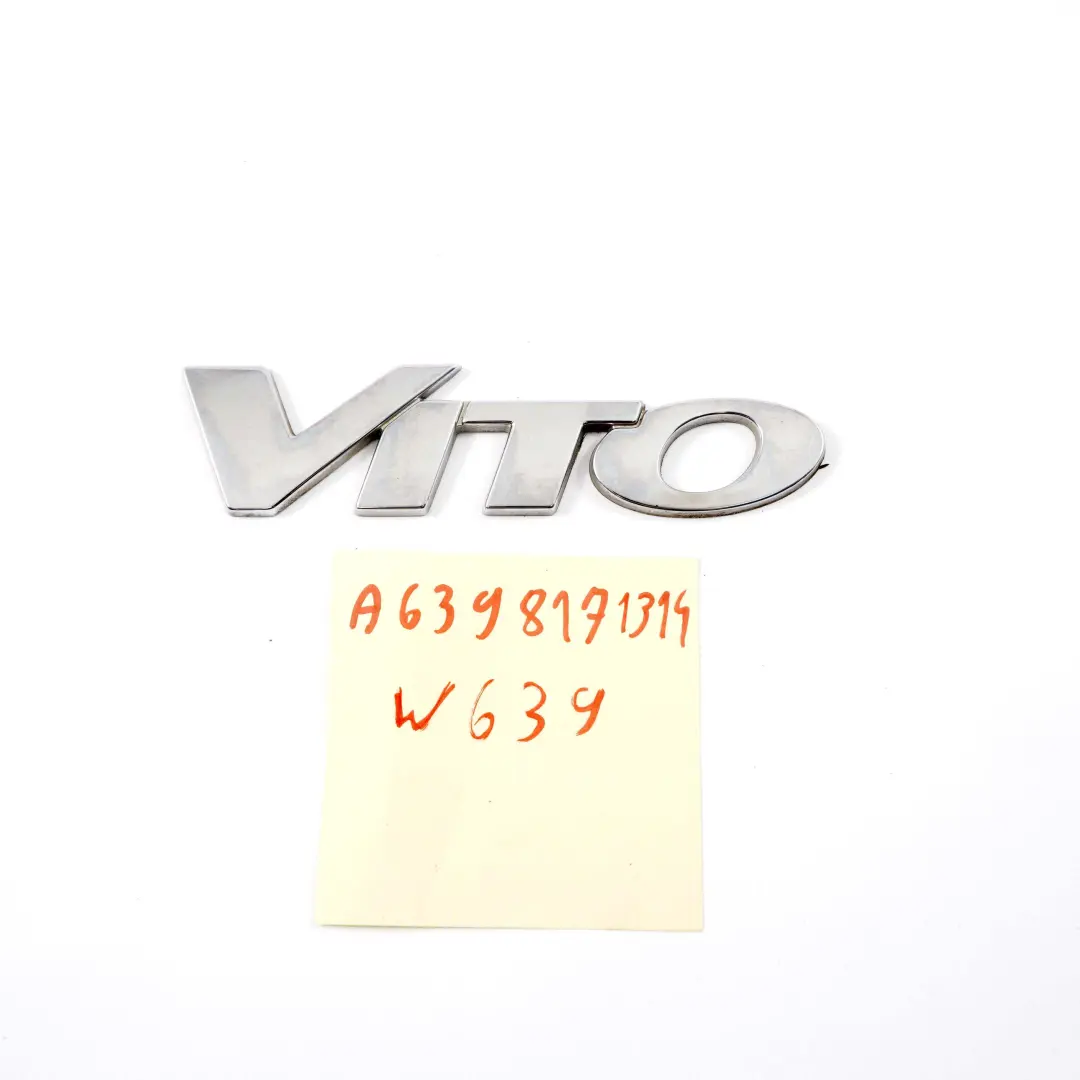 Emblème Coffre Arrière Soufflet Hayon Adhered Lettering Vito pour Mercedes W639 à propos du numéro de pièce A6398171314 Mercedes W639 Emblème Coffre Arrière Soufflet Hayon Adhered Lettering Vito - SKU A6398171314 - Numéro de pièce A6398171314