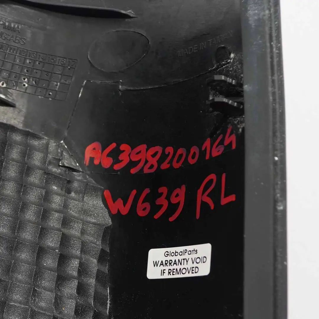  Piloto Trasero Mercedes W639 Izquierda Luz Trasera Panel Lateral - SKU A6398200164 - Número de pieza A6398200164