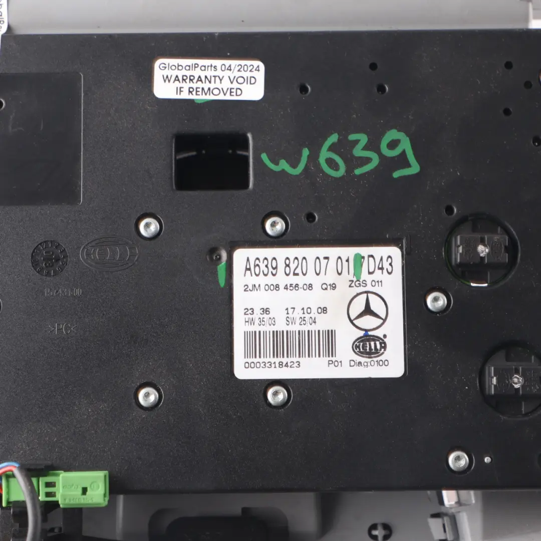 Cabin Light Mercedes W639 Interior Roof Light Switch Panel Grey to with Part number A6398200701 Cabin Light Mercedes W639 Interior Roof Light Switch Panel Grey - SKU A6398200701 - Part number A6398200701