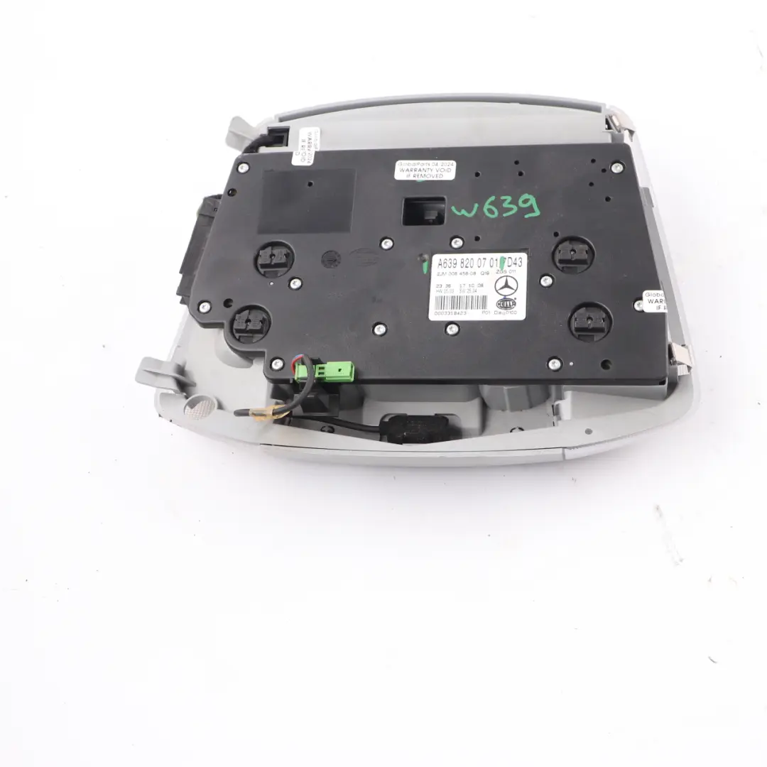 Cabin Light Mercedes W639 Interior Roof Light Switch Panel Grey to with Part number A6398200701 Cabin Light Mercedes W639 Interior Roof Light Switch Panel Grey - SKU A6398200701 - Part number A6398200701