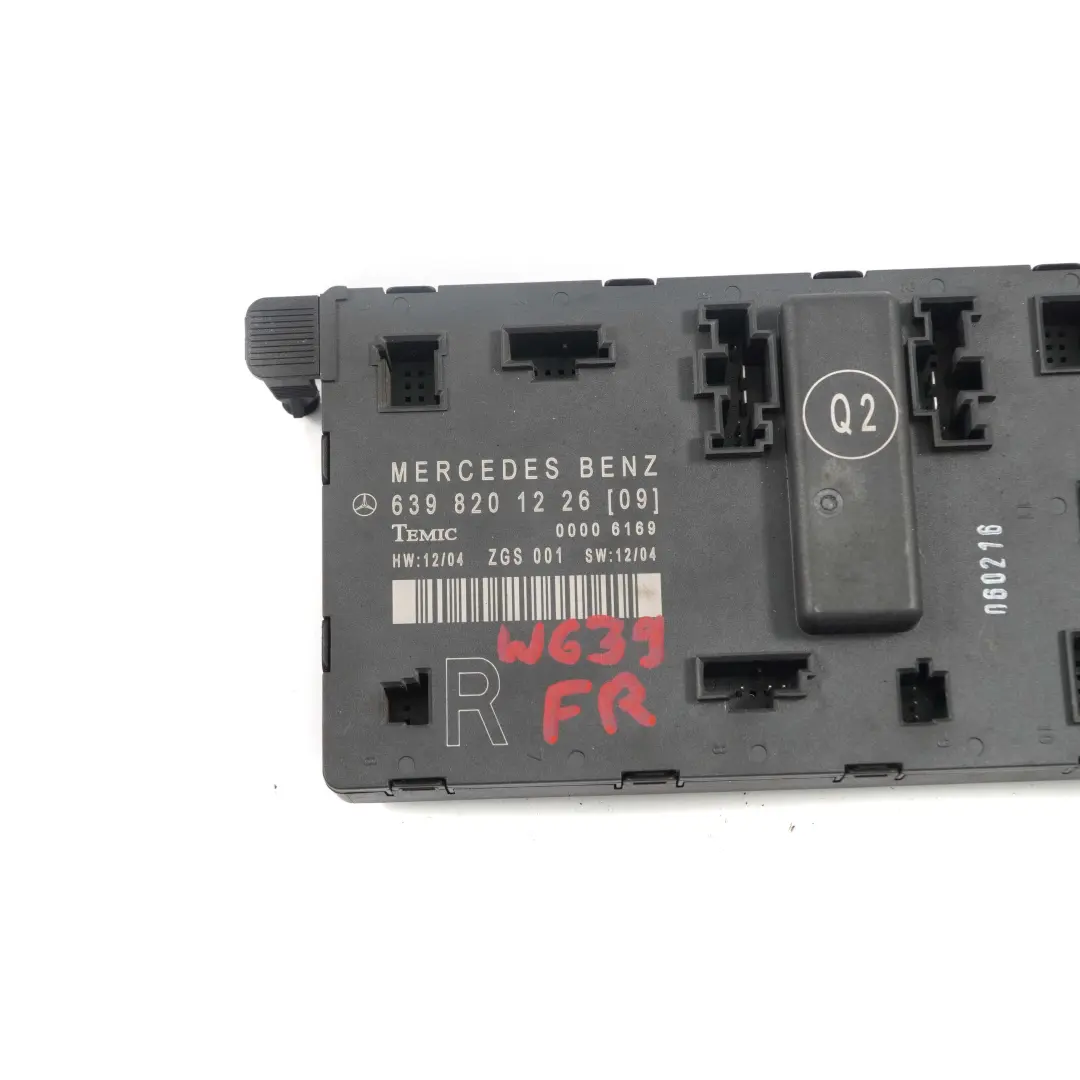 Puerta Delantera Derecha Unidad De Control Modulo ECU para Mercedes W639 con número de pieza A6398201226 Mercedes W639 Puerta Delantera Derecha Unidad De Control Modulo ECU - SKU A6398201226 - Número de pieza A6398201226