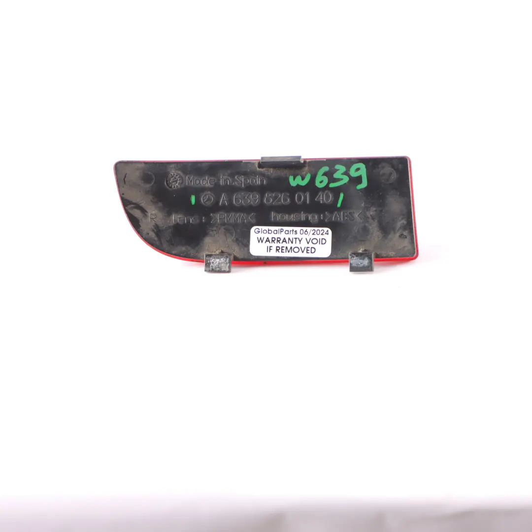 Mercedes Vito W639 Réflecteur De Feu Arrière Droit Pour Pare Chocs - SKU A6398260140 - Numéro de pièce A6398260140
