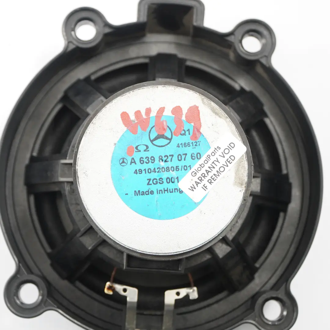 Porta Anteriore Sinistro Destro Altoparlante per Mercedes Vito W639 con numero di parte A6398270760 Mercedes Vito W639 Porta Anteriore Sinistro Destro Altoparlante - SKU A6398270760 - Numero di parte A6398270760