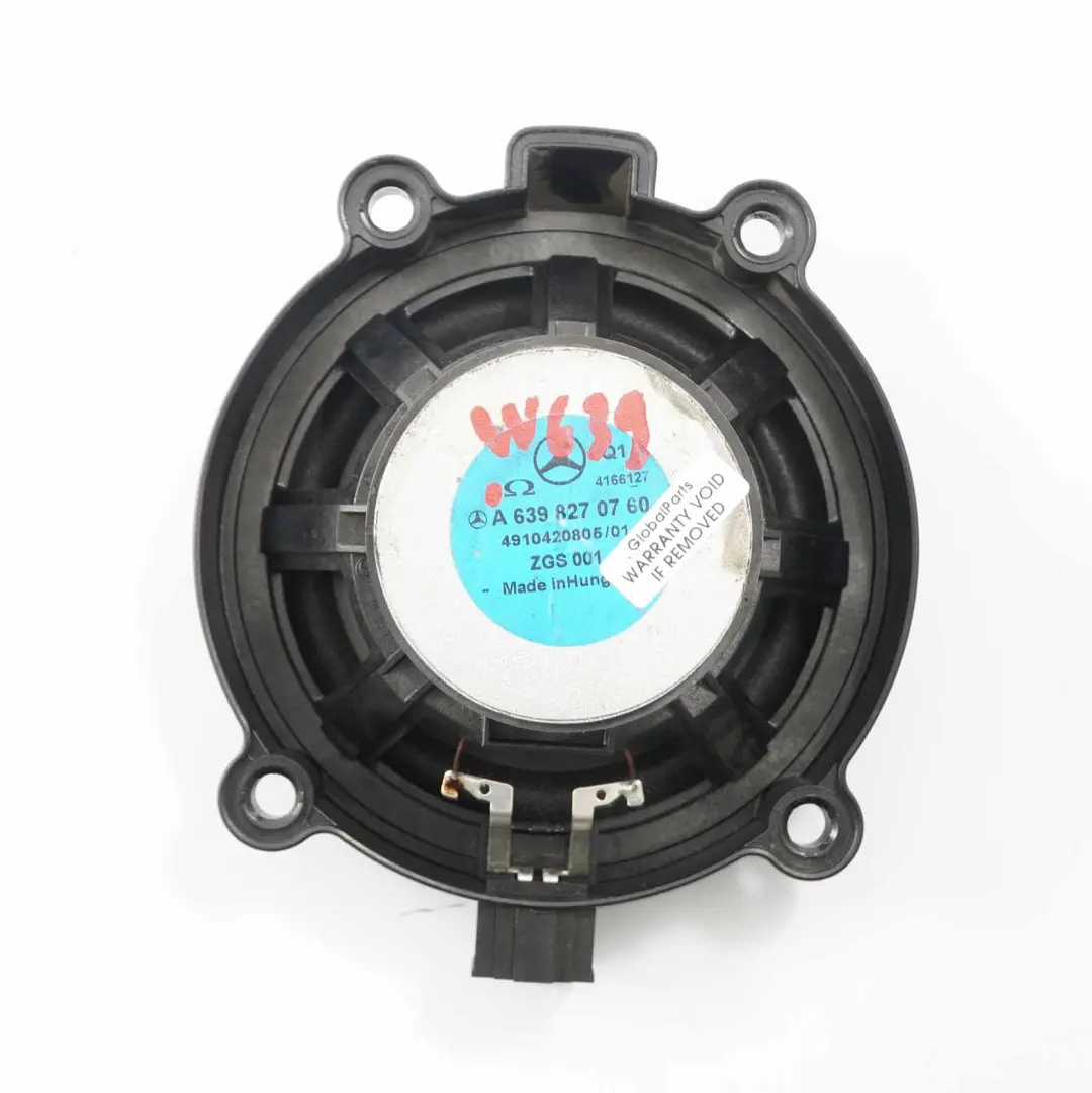  Front Speaker Mercedes Vito W639 Left Right N/O/S Door Loudspeaker - SKU A6398270760 - Part number A6398270760