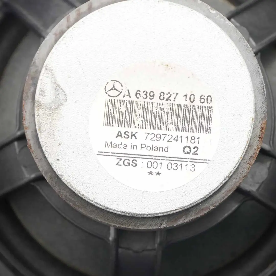 Mercedes-Benz W639 Porta Anteriore Sinistro Destro Altoparlante per con numero di parte A6398271060 Mercedes-Benz W639 Porta Anteriore Sinistro Destro Altoparlante - SKU A6398271060 - Numero di parte A6398271060