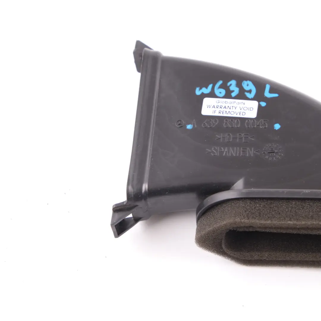 Lüftungskanal Entfroster Verkleidung links für Mercedes Vito Viano W639 mit Teilenummer A6398300045 Mercedes Vito Viano W639 Lüftungskanal Entfroster Verkleidung links - SKU A6398300045-1 - Teilenummer A6398300045