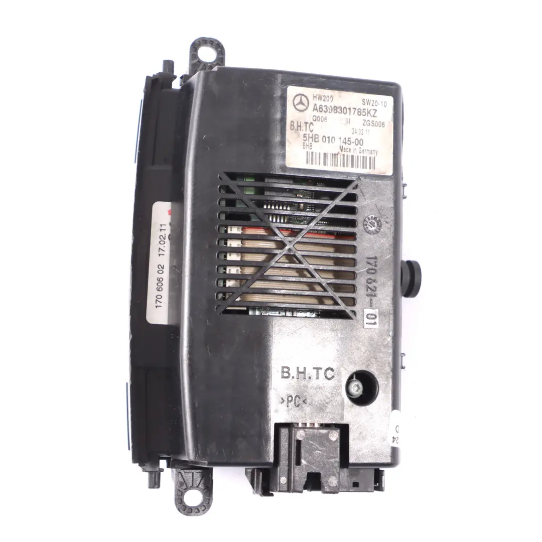 Climate Heater Control Unit Switch Panel to Mercedes Vito W639 Rear with Part number A6398301785 Mercedes Vito W639 Rear Climate Heater Control Unit Switch Panel - SKU A6398301785 - Part number A6398301785