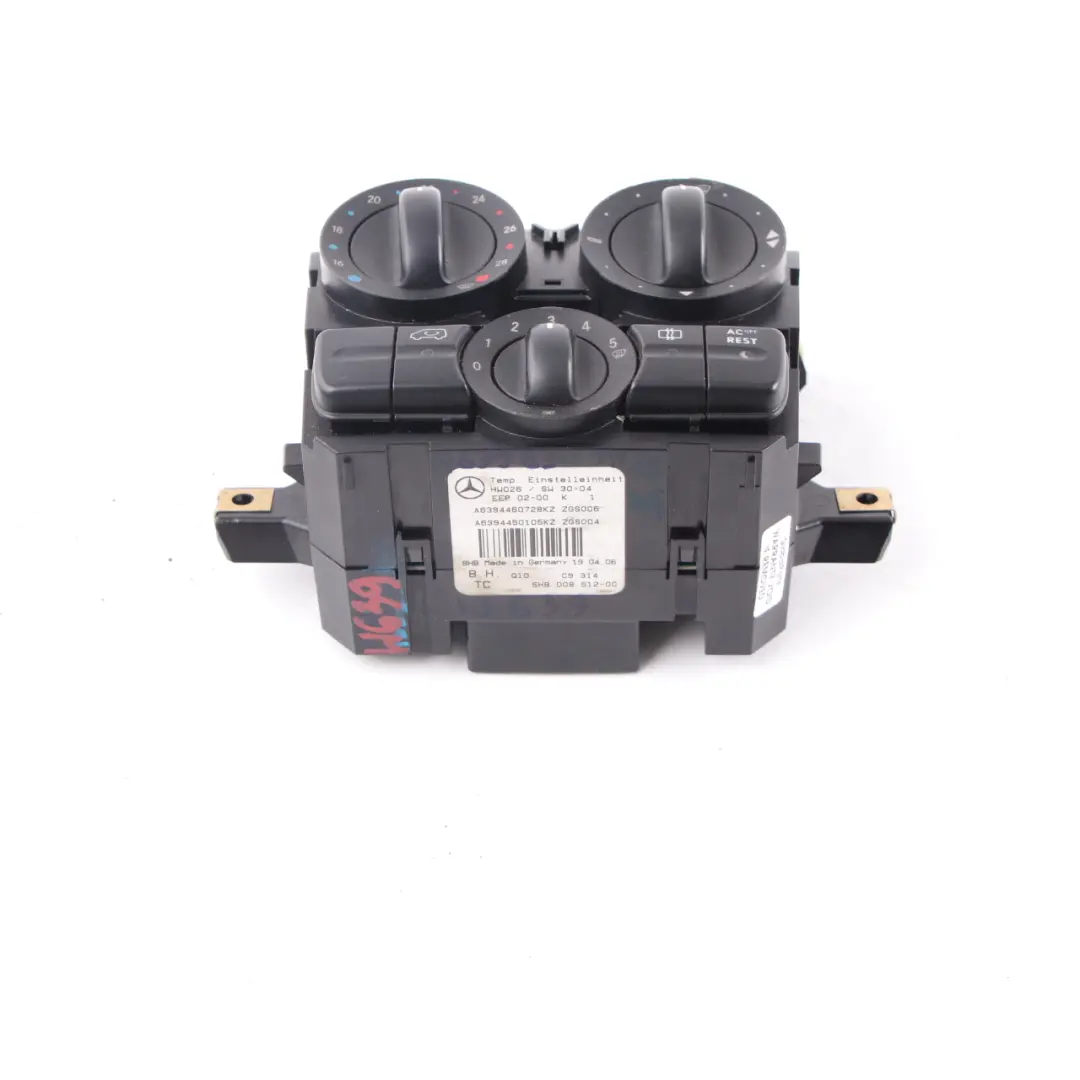 Mercedes Vito Viano W639 AC Climate Heater Control Unit Switch Panel A6394460728 - SKU A6398301985 - Part number A6398301985