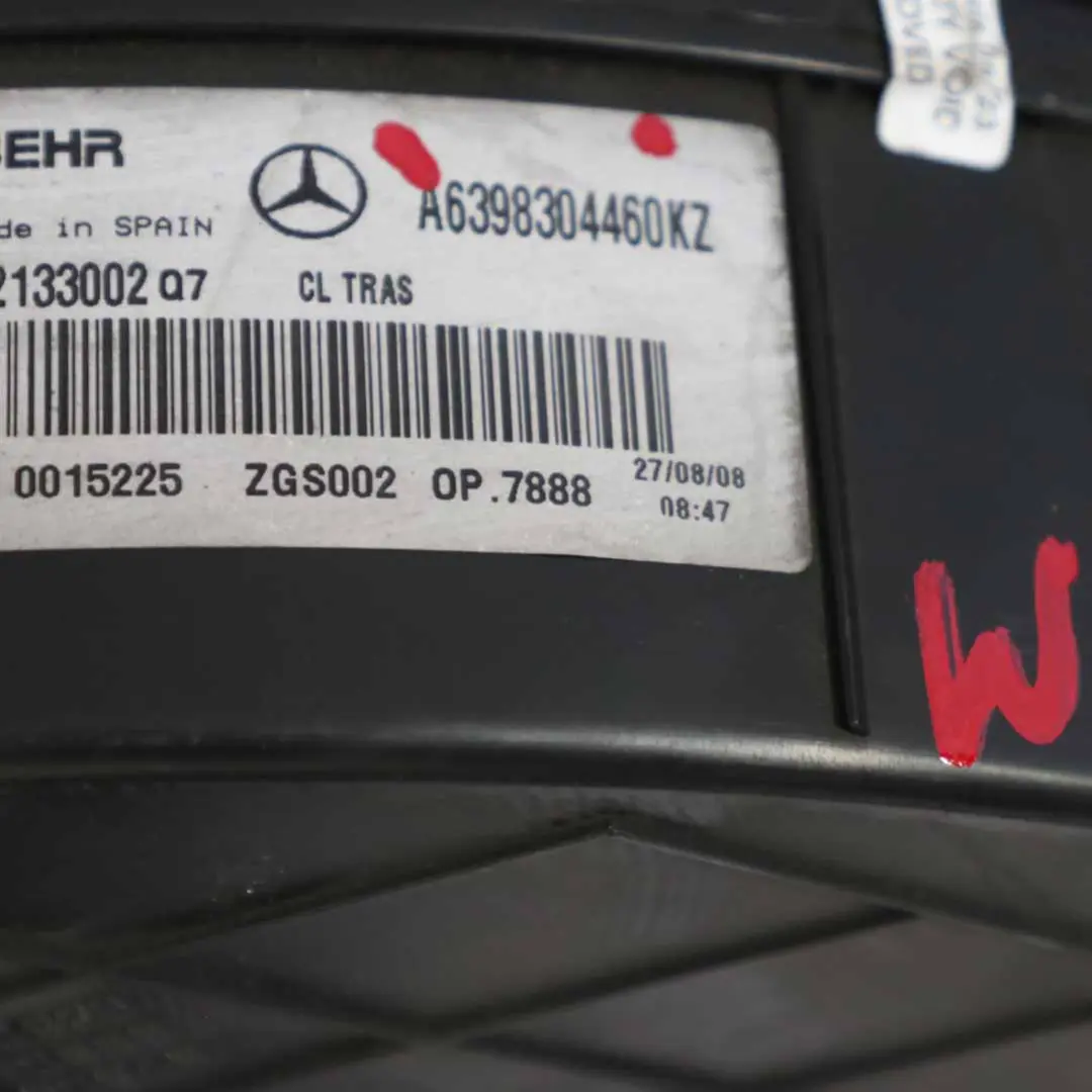Mercedes W639 riscaldatore posteriore soffiante aria condizionata motore Matrix - SKU A6398304460 - Numero di parte A6398304460