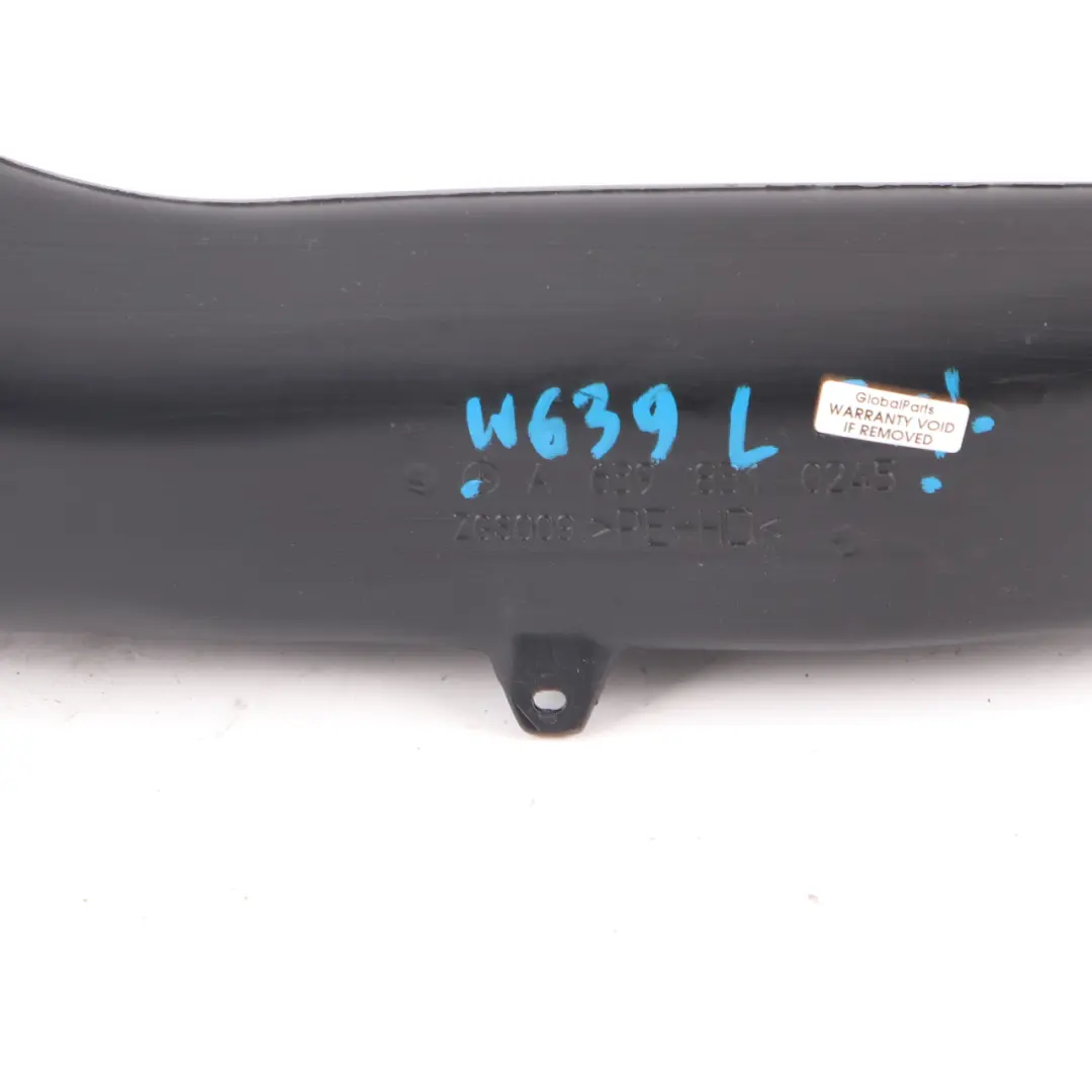 Condotto aria Canale sfiato flessibile sinistro per Mercedes Vito W639 con numero di parte A6398310245 Mercedes Vito W639 Condotto aria Canale sfiato flessibile sinistro - SKU A6398310245 - Numero di parte A6398310245