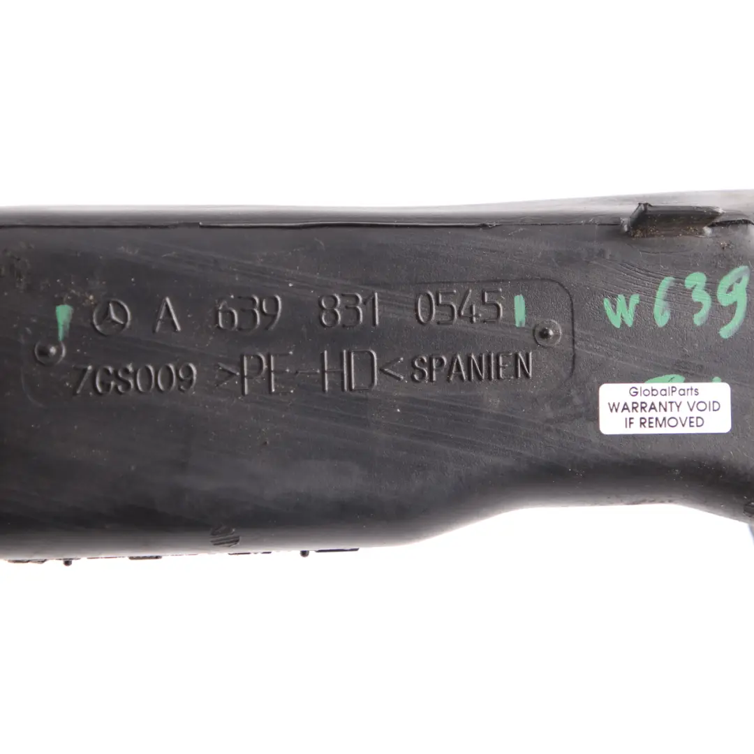 Condotto d'aria Guida Tubo flessibile Diritto per Mercedes Vito W639 con numero di parte A6398310545 Mercedes Vito W639 Condotto d'aria Guida Tubo flessibile Diritto - SKU A6398310545 - Numero di parte A6398310545