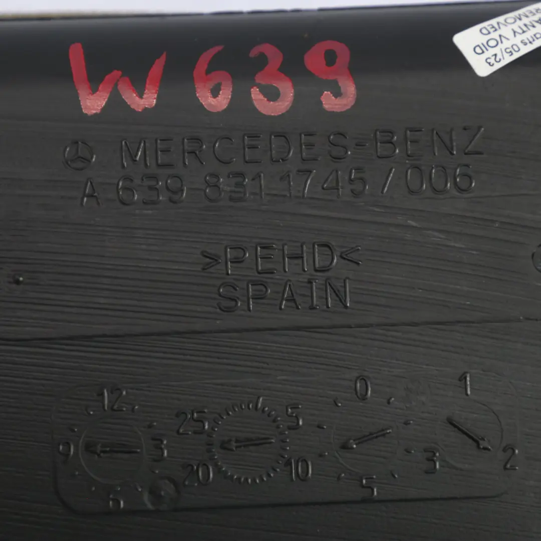 Mercedes Vito Viano W639 Tunel Kanał Powietrza Tył - SKU A6398311745 - Numer Części A6398311745