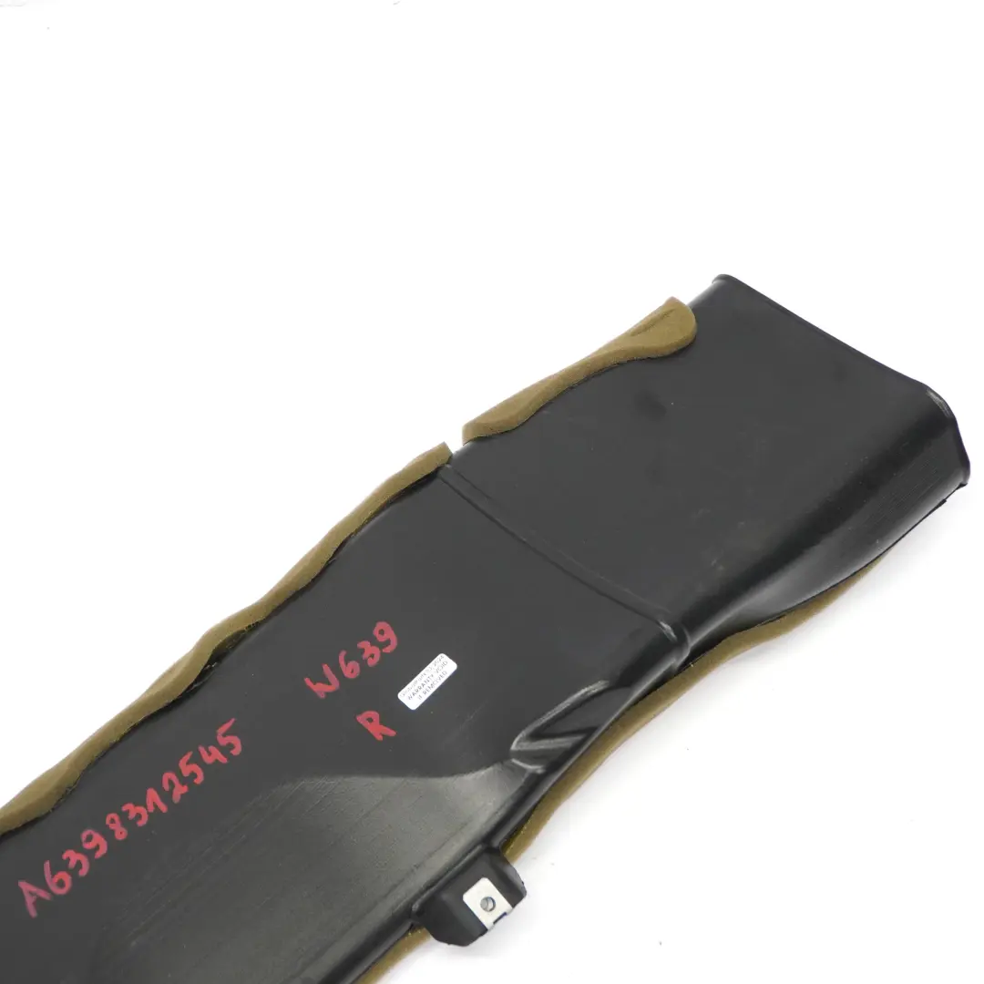 Roof Air Duct Mercedes W639 Pop-up Roof Rear Right O/S Air Channel to  with Part number A6398312545  Roof Air Duct Mercedes W639 Pop-up Roof Rear Right O/S Air Channel - SKU A6398312545 - Part number A6398312545