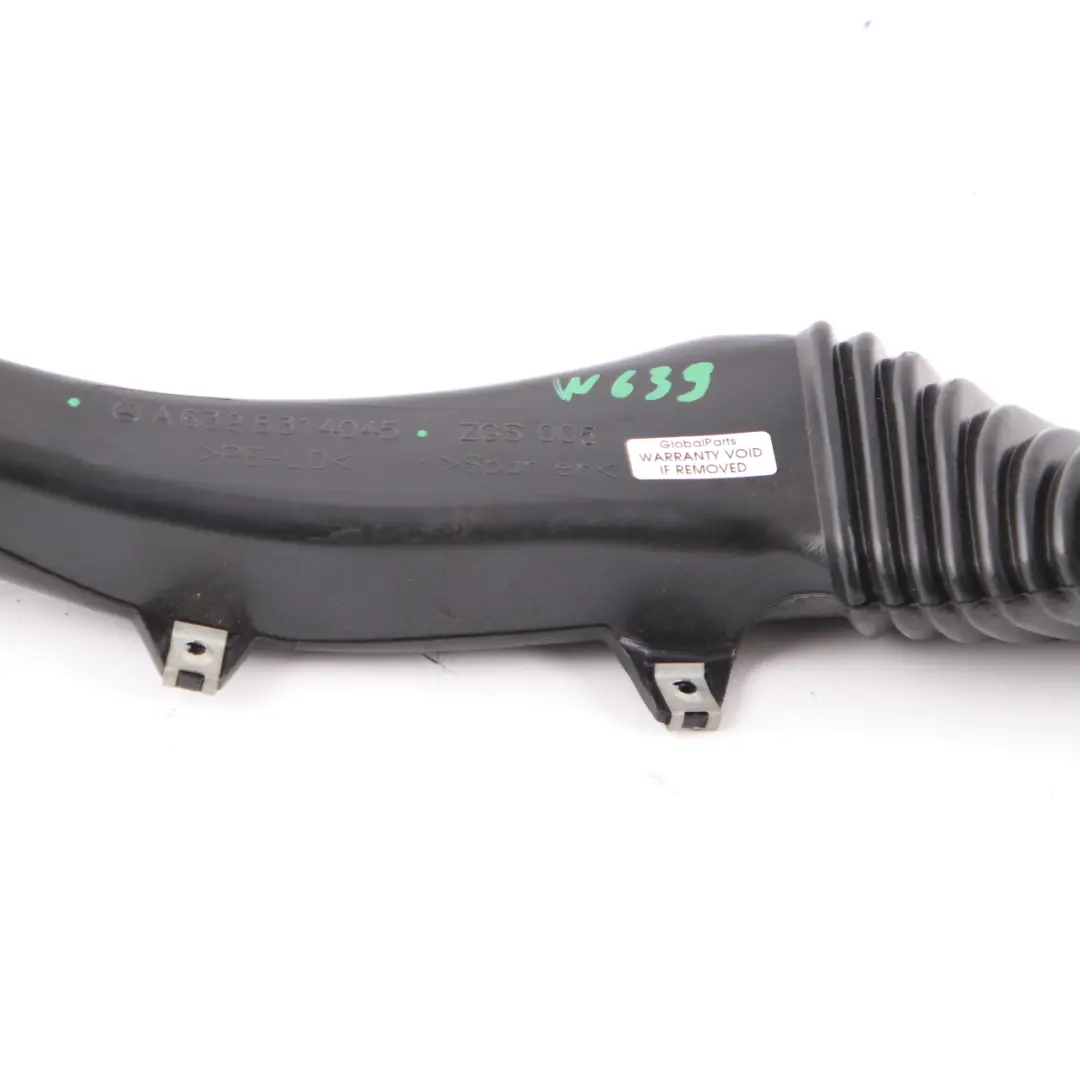 Mercedes Vito W639 Air Intake Duct Hipe Right Channel - SKU A6398314045 - Numéro de pièce A6398314045