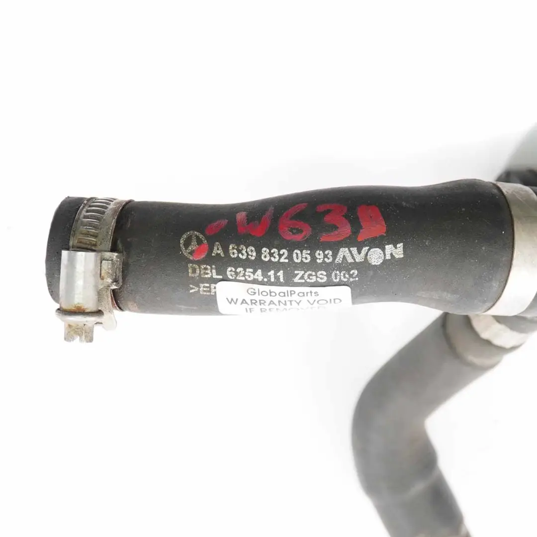 OM646 Water Coolant Hose Return Pipe Line to Mercedes Vito Viano W639 with Part number A6398320593 Mercedes Vito Viano W639 OM646 Water Coolant Hose Return Pipe Line - SKU A6398320593 - Part number A6398320593