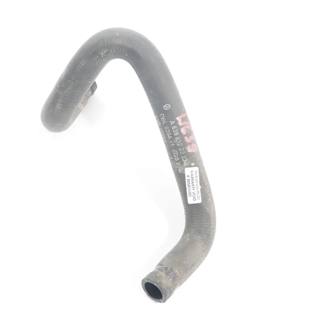 Water Hose Mercedes Vito Viano W639 Cooling Coolant Pipe Line  - SKU A6398322223 - Part number A6398322223